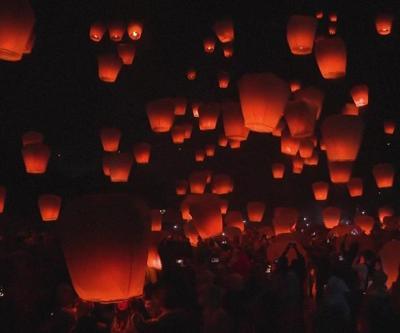 Tayvanda festival göz kamaştırdı: Yüzlerce dilek feneri gökyüzünde