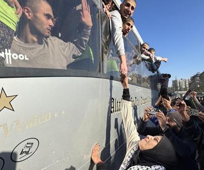 İsrailin serbest bıraktığı Filistinli esirler Gazzeye ulaştı