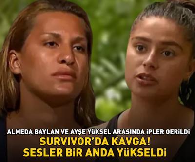 SURVIVORDA KAVGA Bir anda adada sesler yükseldi Ayşe Yüksel ve Almeda Baylan birbirine girdi