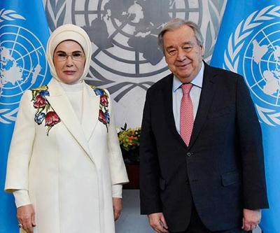 Emine Erdoğan, New Yorkta BM Genel Sekreteri Guterres ile görüştü