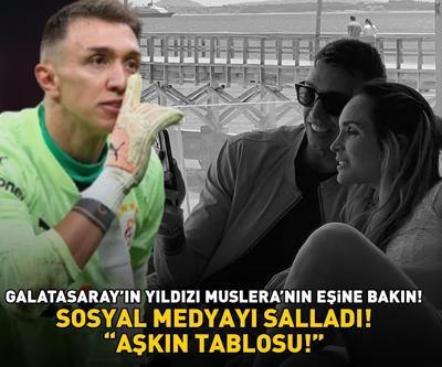 Galatasarayın yıldızı Musleranın güzeller güzeli eşine bakın AŞKIN TABLOSU