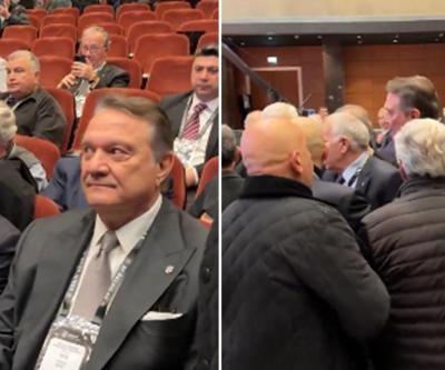 Beşiktaşta divan kurulu öncesi Hasan Arat ile Tevfik Yamantürk arasında gerginlik çıktı