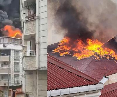Esenyurtta korku dolu anlar 5 katlı binada yangın paniği