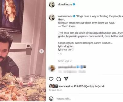 Akın Akınözü köpeğinin doğum gününü kutladı