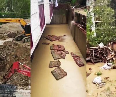 BORU PATLADI Evleri su bastı
