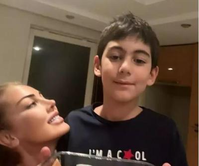 Petek Dinçözün oğlu kocaman oldu Annesinin boyuna yaklaştı