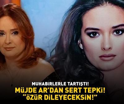 Müjde Ar, muhabirlerle tartıştı: ‘ÖZÜR DİLEYECEKSİN’