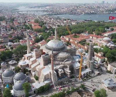 Ayasofyanın ana kubbesi yenileniyor