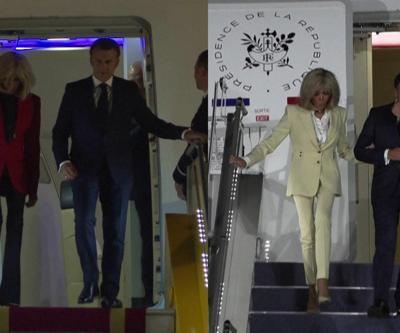 Macron çifti arasındaki gerginlik sonrası ilk kareler: Kol kola iniş dikkat çekti