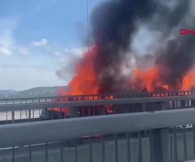 SON DAKİKA... Kuzey Marmara Otoyolunda zincirleme kaza: 2 araç alev aldı