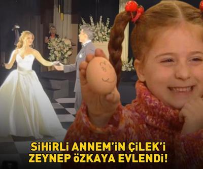Sihirli Annemin Çileki Zeynep Özkaya ve pilot sevgilisi Oğulcan Can evlendi BEYAZ GELİNLİĞİ İLE GÖRENLERİ BÜYÜLEDİ