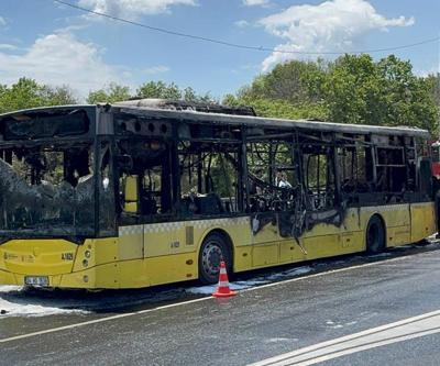 Sarıyerde korku dolu anlar İETT otobüsü küle döndü