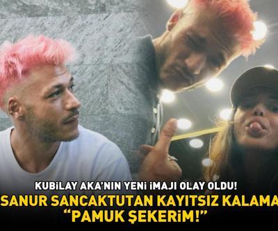 İnci Tanelerinin yıldızı Kubilay Aka saçlarını pembeye boyattı Hafsanur Sancaktutan kayıtsız kalamadı: PAMUK ŞEKERİM