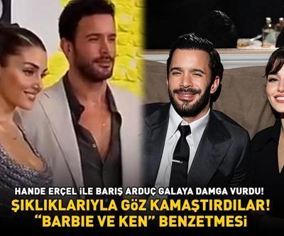 Hande Erçel ve Barış Arduç galaya damga vurdu Şıklıklarıyla göz kamaştırdılar BARBIE İLE KEN GİBİLER
