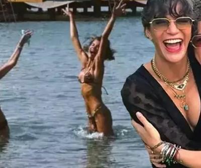 Berrak Tüzünataç ve Özge Özpirinçciden Bodrumda Keyifli Deniz Pozu