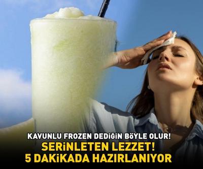 Kavurucu yaz sıcaklarında serinleten lezzet Kavunlu frozen dediğin böyle olur 5 dakikada hazırlanıyor