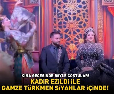 Kadir Ezildi ve Gamze Türkmen siyahlar içinde KINA GECESİNDE BÖYLE COŞTULAR