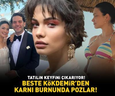 TATİLİN KEYFİNİ ÇIKARIYOR Beste Kökdemirden karnı burnunda pozlar