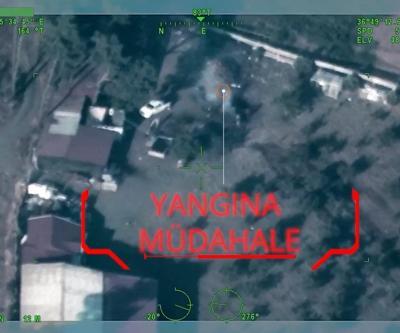 Marmariste yakılan ateş, Bayraktar TB2 ile tespit edilip, söndürüldü