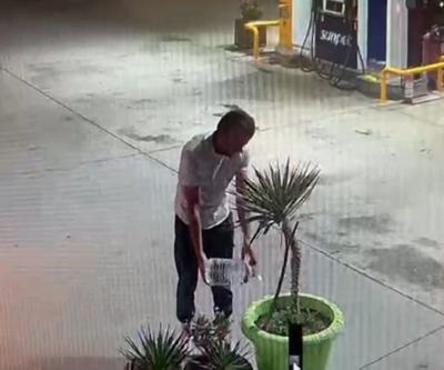 FETÖ şüphelisi kundakçı benzini böyle almış: O anlar kamerada