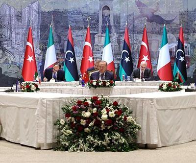 SON DAKİKA... Türkiye-Libya-İtalya zirvesi Erdoğandan önemli görüşmeler