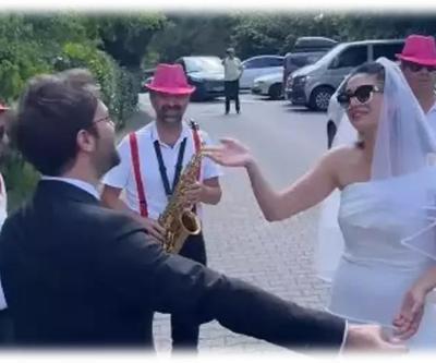 Sitare Akbaş ve Cengiz Orhonlunun düğününden ilk kareler Sade gelinliği dikkat çekti
