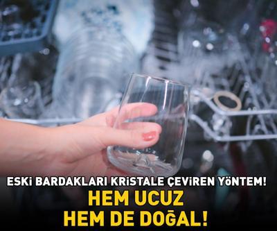 Hem ucuz hem doğal Eski bardakları kristale çeviren yöntem Herkesin evinde bulunan malzemelerle etkili sonuç 10-15 dakika bekletmek yetiyor