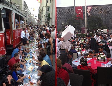 Taksimde iki farklı iftar