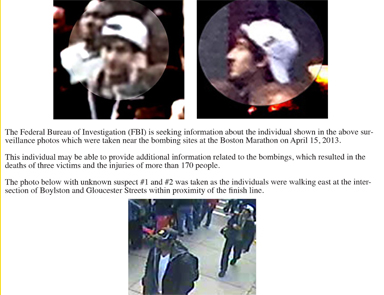 FBI Boston şüphelilerinin görüntülerini yayınladı