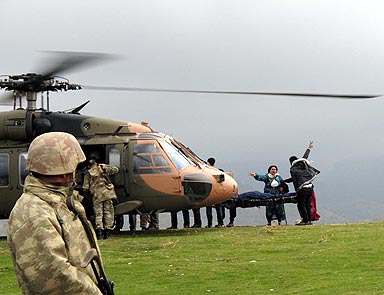 PKKlı cenazeleri helikopterle taşındı