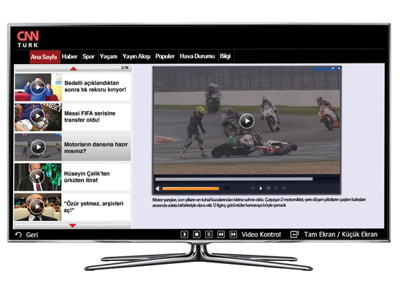 Samsung Smart TV CNN TÜRK uygulaması yayında