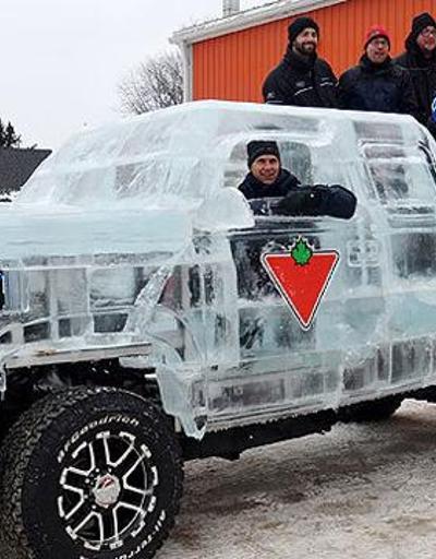 Buzdan kamyonet yaptılar