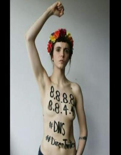 İspanyol FEMEN, Türkiyedeki Twitter yasağı için soyundu