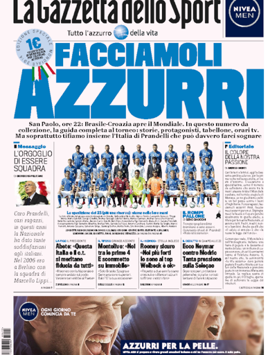 İtalyan gazetesi gök mavi çıktı