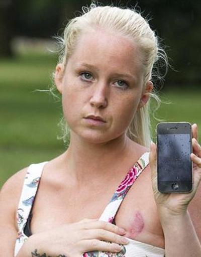 Şarjdaki iPhone genç kadının göğsünü yaktı