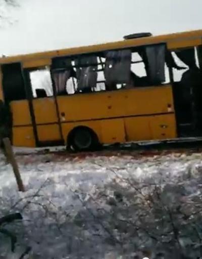 Ukraynada otobüse havan topu mermisi düştü