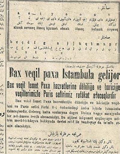 Türkiyenin Latin alfabesiyle yayımlanan ilk haberi