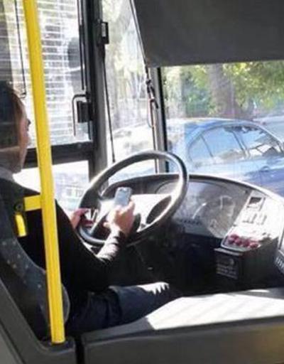 Direksiyon başında telefonla konuşan otobüs şoförüne ceza