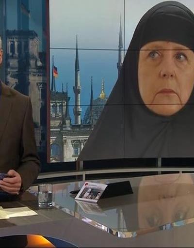 Alman Devlet Televizyonu Merkele kara çarşaf giydirdi