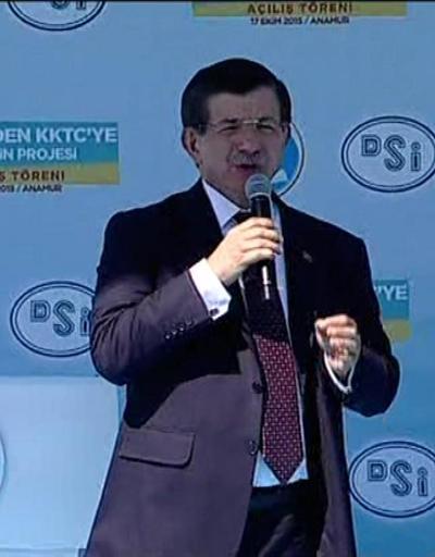 Başbakan Davutoğlu, KKTCye su temin projesi açılış töreninde konuştu