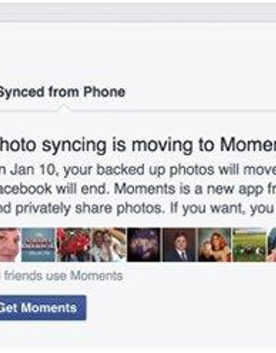 Facebook, kullanıcılarına Moments’i zorunlu kılıyor