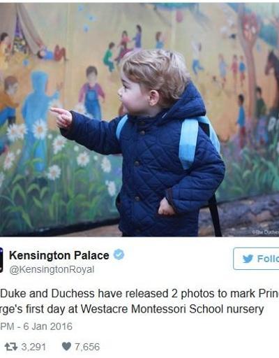 Prens George okula başladı