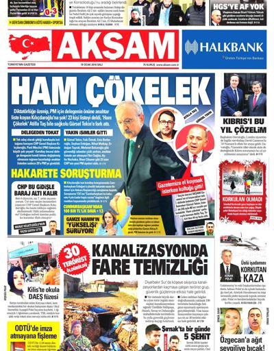 Gazete manşetleri (19 Ocak 2016)