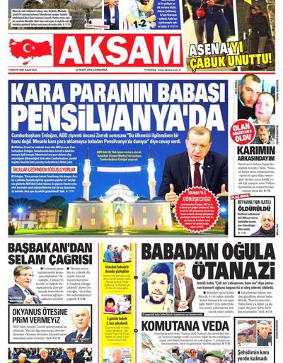 Gazete manşetleri (30 Mart 2016)