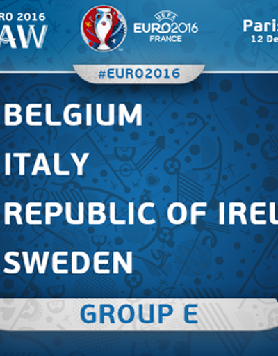Euro 2016 E Grubu fikstürü