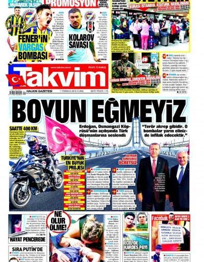 Gazete manşetleri (01.07.2016)