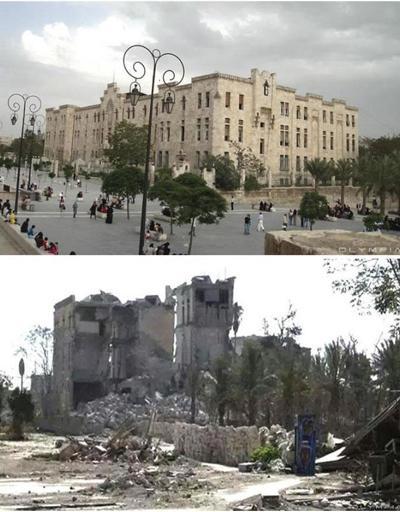 Suriyeden savaş öncesi ve sonrası fotoğrafları