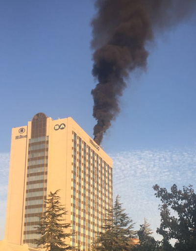 Ankarada Hilton otelinde yangın