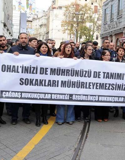 Avukatlar İstanbulda ÇHD ve ÖHDnin kapatılmasına karşı yürüdü