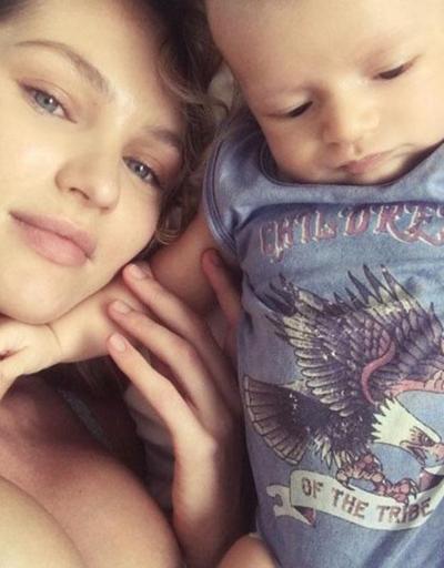 Candice Swanepoel oğluyla selfie çekti